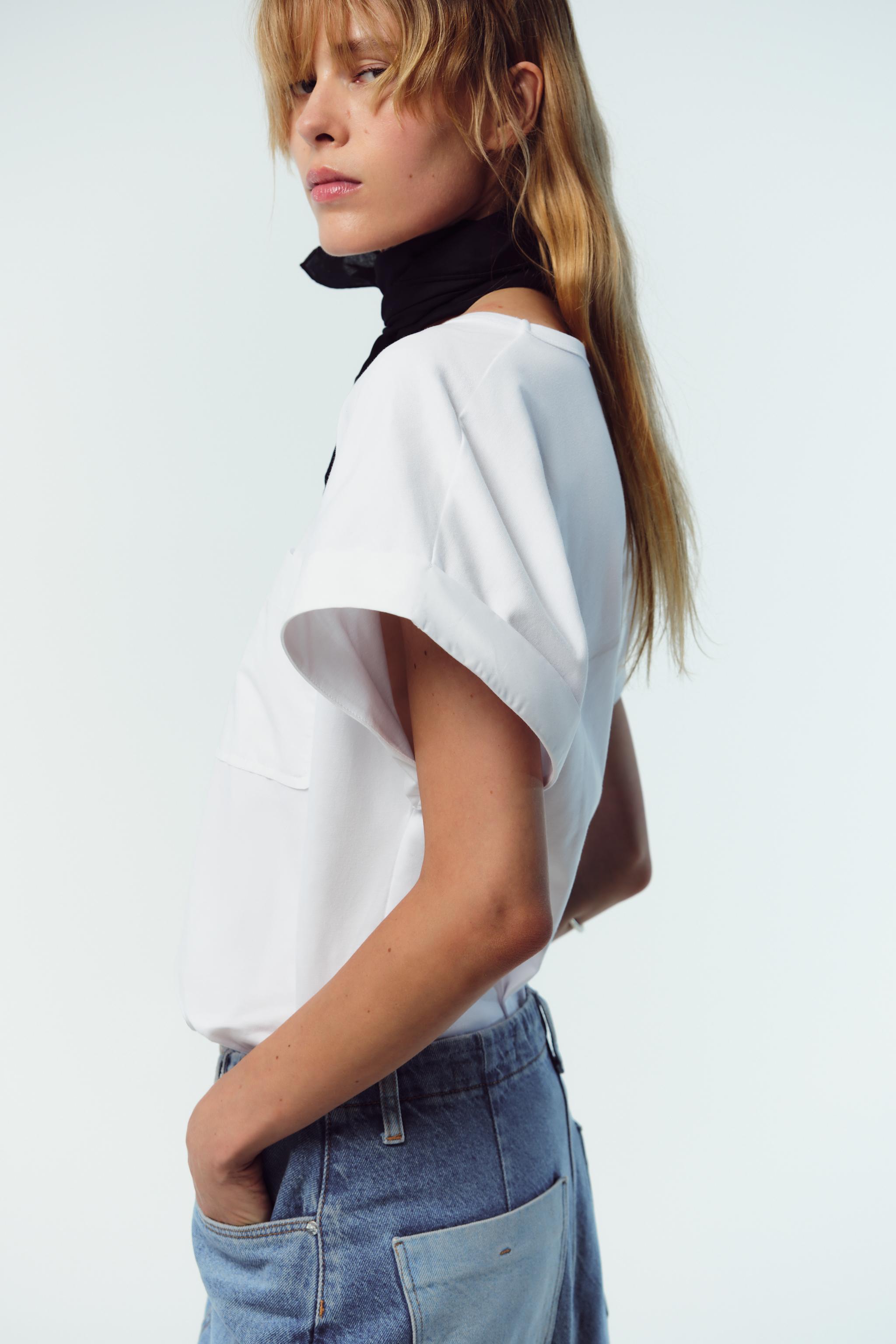 POPLIN POCKET T-SHIRT